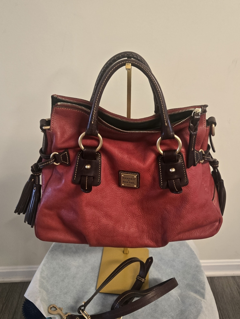 Dooney And Bourke Red Leather Satchel